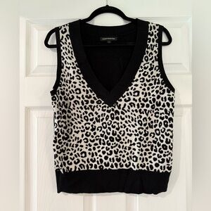 Express Leopard Print Knit Vest